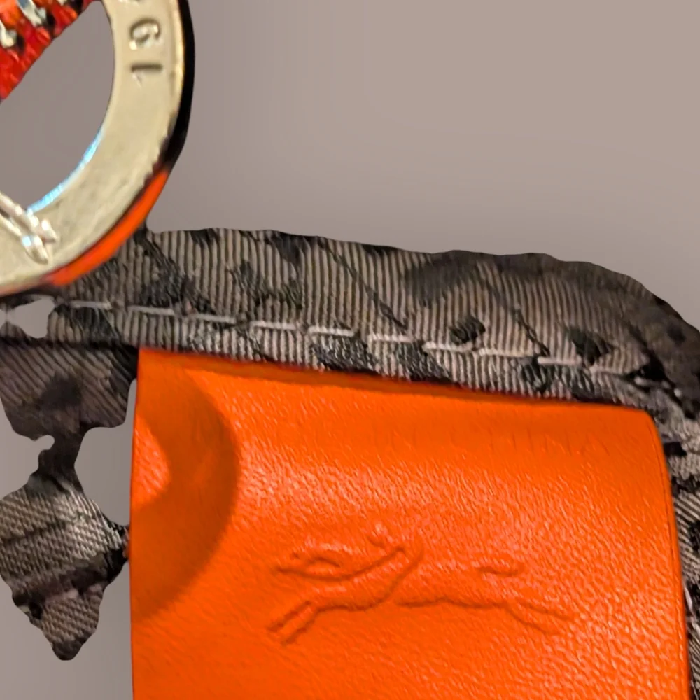 longchamp XS Le Pliage (Cuir/Leather) In Coral - Picture 8 of 16